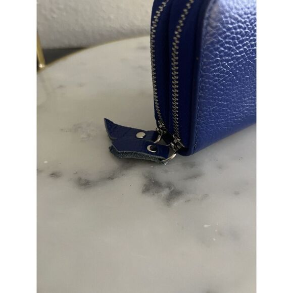 Kalmore Women’s Wallet Leather RFiD Blue Double Zipper NWOT - Picture 3 of 5